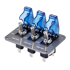 JIANFA Dc 12v Carbon Fiber Surface Panel Car Toggle Switch with Blue LED Indicator for for Racing Sport Competitive Car