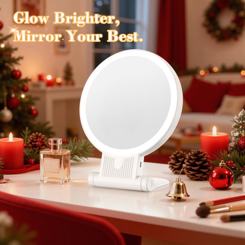 Auxmir 1X/30X Magnifying Mirror with Light, Double Sided Makeup Mirror