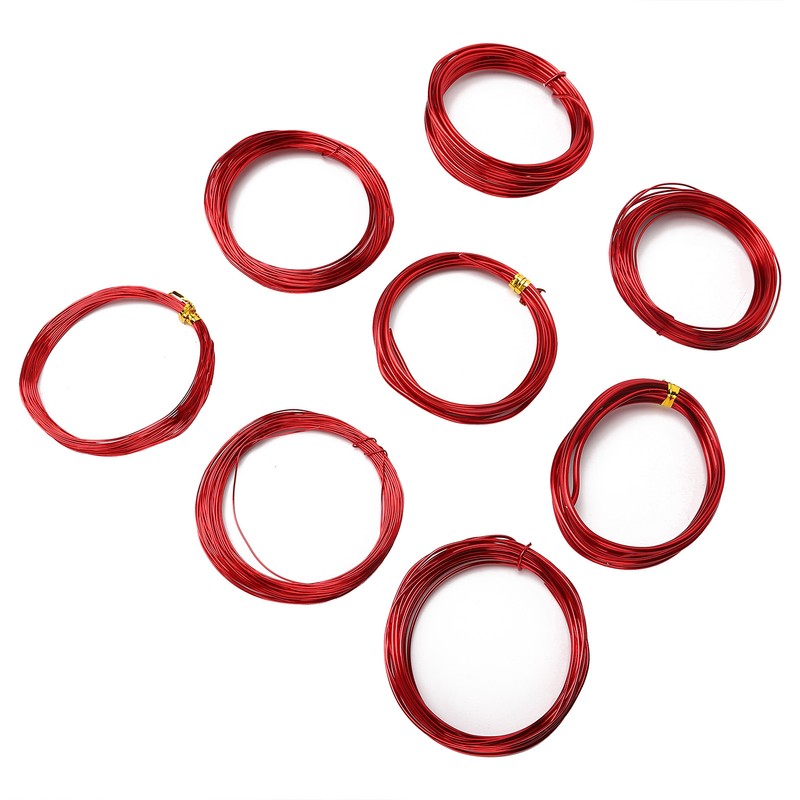 8 Rolls 0.6‑3mm DIY Jewelry Beading Wire Aluminum Craft Wire