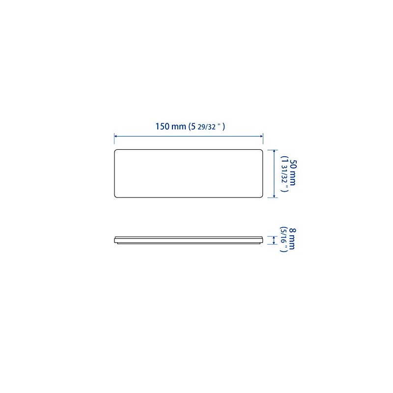 2Pcs Plastic Rectangular Stick-on Reflector Sticker (White, 5.91 x 1.97