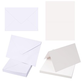 WhizNook 30 Sets of Folding Cards Blank with Envelope White, DIN A6/C6, Blank Cards for DIY Design, Folding Cards with Envelope, Cards and Envelopes Set, for Weddings, Birthdays, Christmas