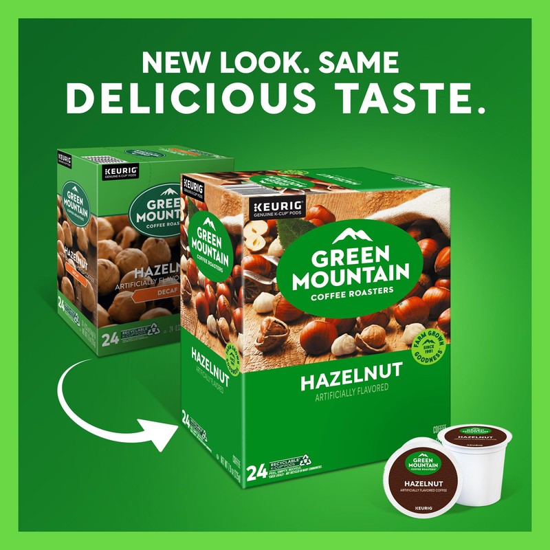 Green Mountain Coffee Roasters Hazelnut Coffee, Keurig Single-Serve K-Cup pods,