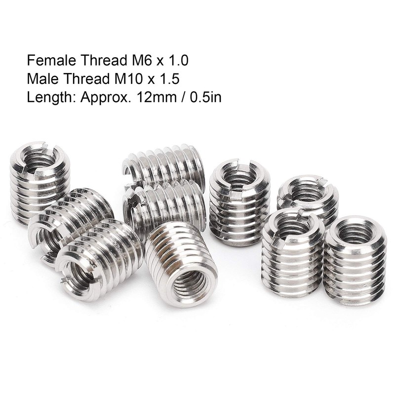 Fafeicy 10Pcs Threaded Insert Nuts, Stainless Steel Hex Socket Screw