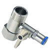 Stainless Steel Water Supply Adapter 1/2" x 1/2" x 1/4"