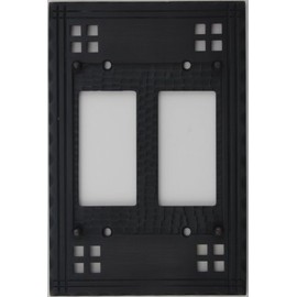 Arts & Crafts Mission Style Oil Rubbed Bronze 2 Gang Switch Plate - 2 GFI/Rocker Openings