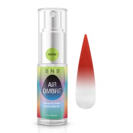 SNS Healthy Natural Nails SNS Air Ombre Nail Spray Powder (Red, AO030) - Nail Art Manicure Designs Using Spray-On Tech - For Beginner Nail Techs & DIY Enthusiasts - Works With Dip Powder, UV Gel & Acrylic