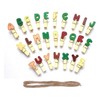56-Pack Mini Natural Wooden Clothespins with Colorful English Letters A-Z