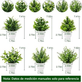 SADOWAY 2 Piezas de Plantas Artificiales Decorativas Hogar: Decoración Hogar Plantas Artificiales,Macetas Decorativas Interior Flores Artificiales Decoracion.Aplicable Familia,Oficina,Baño,Estante (6)