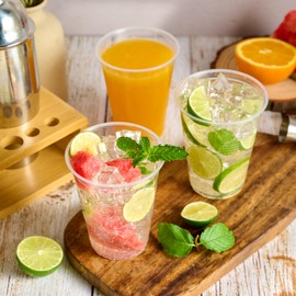 Turbo Bee 1000 Pack 16oz Plastic Cups,Disposable Clear Drinking Cups,Hot and Cold Drink Container for Water, Juice, Soda,Coffee