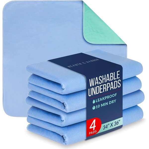 Washable and Reusable Underpads for Adults (34x36, 2, Piece)