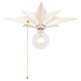 16 inch Flush Mount Ceiling Light with Pull Chain On/Off Switch, White Star Ceiling Light Fixtures, Farmhouse Modern Lighting for Hallway, Entryway, Porch, Study, Bedroom, Stair, Kitchen, Bathroom