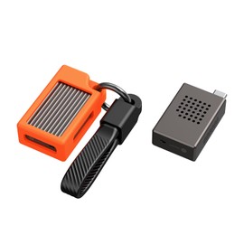 Qwiizlab M.2 NVMe SSD Enclosure with Metal Heat Sink, 10Gbps USB-C 3.2 UASP, Supports 2230 Form Factor PCIe M Key up to 2TB, SSD Not Included, Orange