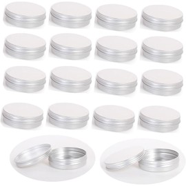 18 Paquete de Tarros de Hojalata de 100ml, Latas Redondas de Aluminio con Tapa de Rosca - Recipientes Rellenables para Cosméticos, Bálsamo Labial, Cremas, Ungüentos y Especias