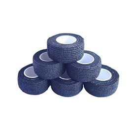 Transun Moo 6 Pack 1''x5 Yards Self Adhesive Bandage Wrap Breathable Cohesive Vet Wrap for Pets, Elastic Self-Adherent Tape for Sports, Wrist, Ankle (Black), TM-WDSABQ