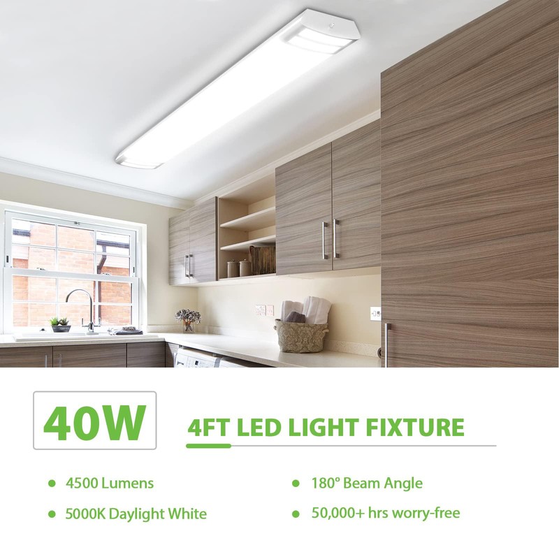 ANTLUX 4FT LED Flush Mount Puff Lights, 40W 4500LM, 5000K