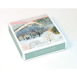 Museums and Galleries Box of 20 Christmas Cards - Winter Walks - 20 Cards, 5 Each of 4 Designs, Multicolor, Card Size: 135 x 135 mm