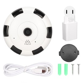 Fisheye Panoramic Camera AC 110‑240V 2MP Wifi 360 Degree Panoramic Camera Night Vision Motion Detection Two Way Audio Camera US Plug