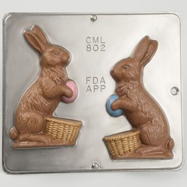 6" Bunny with Basket Assembly Chocolate Candy Mold for Easter 802