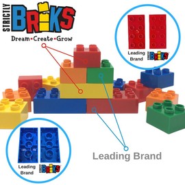 Strictly Briks - Big Briks Set - 204 Pieces - Blue, Green, Red, & Yellow - Large Building Blocks for Ages 3 and Up