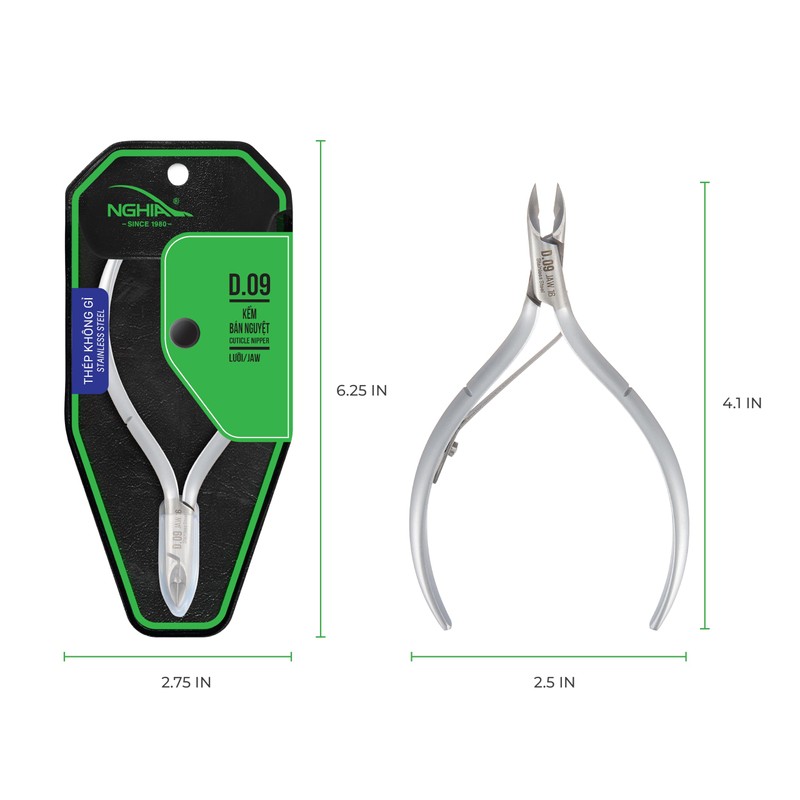 NGHIA Cuticle Nipper - D-09 JAW 12 | Stainless Steel