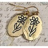 Etched Gold Flower Earrings Bloom. Jewelry Earrings for Women #3298FE572