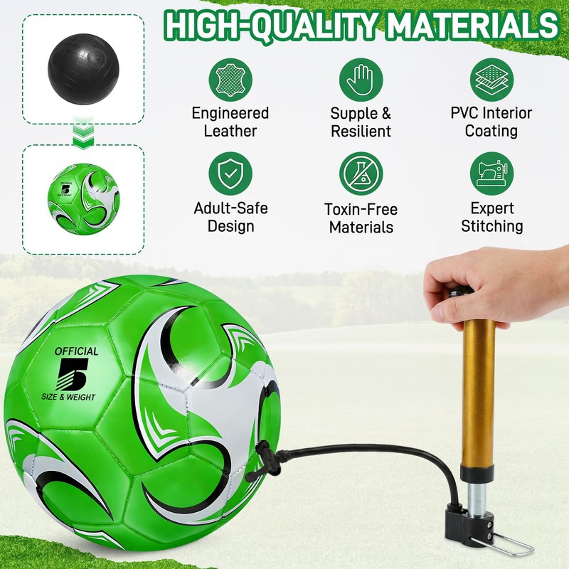 Hualleko 6 Pack Soccer Balls Size 5 Deflated Includes Soccer