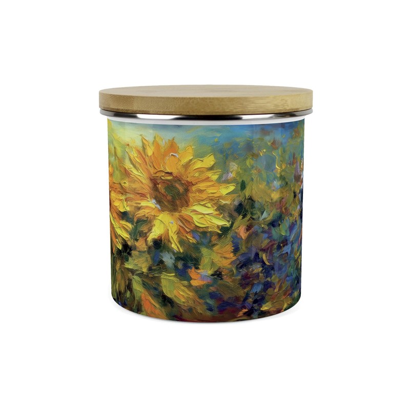 Purely Home Painted Sunflowers Coffee Storage Canister - Van Gogh