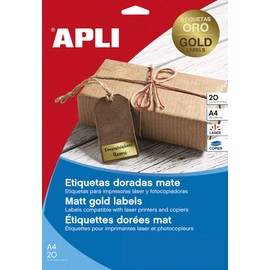 Agipa 15025 Kennzeichnungs Labels 38.1 x 21.2 MM, Gold