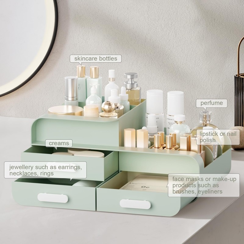 BTGGG Makeup Organizer Cosmetic Skin Care Storage with Drawers Beauty