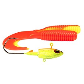 FLADEN Fishing SOFT BAITS - 2 x 12cm BIG SINGLE JIG TAILS - (4 Colours and 3 weights - 40g 60g 90g) Lead-Free Jig Heads - Quality Fishing Imitation Bait Lures (Colour Set 4, 60g Jighead)