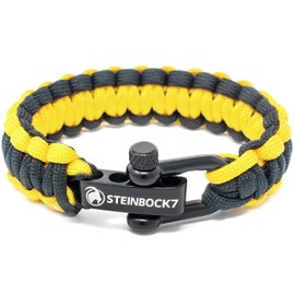Steinbock7 paracord survival bracelet with adjustable stainless steel, clasp, with tutorial for braiding (English language not guaranteed)