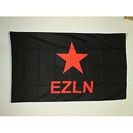 AZ FLAG CHIAPAS MEXICO EZLN FLAG 3' x 5' - ZAPATISTA ARMY OF NATIONAL LIBERATION FLAGS 90 x 150 cm - BANNER 3x5 ft
