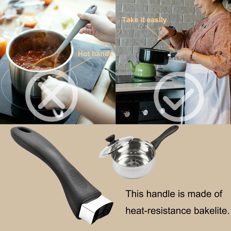 LIFTATAPA Bakelite Pot Handle, Scald-Proof Long Handle Replacement Grip, Removable