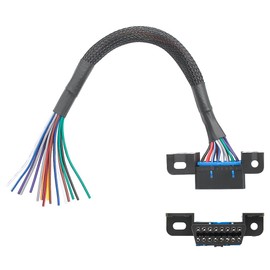 YAODHAOD OBD2 16Pin weiblich zu öffnen Kabel Flecht Dash Port Pigtail Festdrahtgurt mit Underdash Mount Bracket Ersatzkabel -30cm