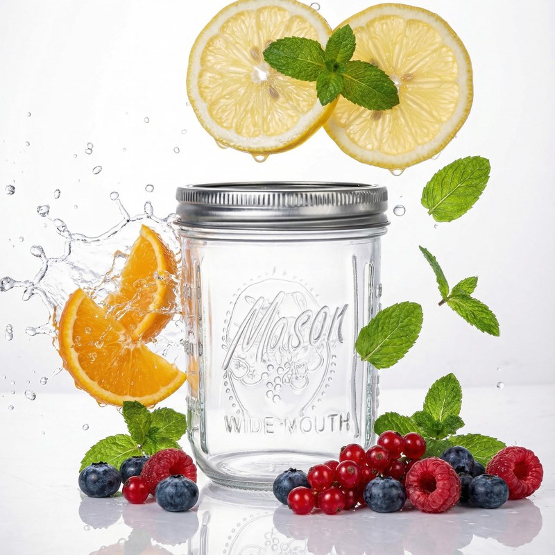 WELLIFE 12 Pack 16 oz Mason Jars with Lids, Wide