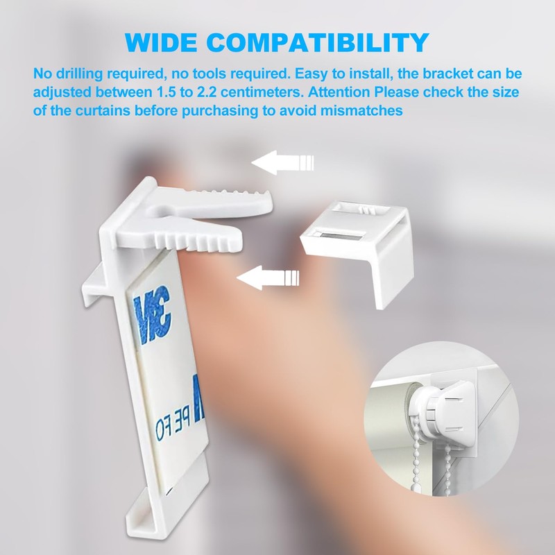 Clamp support for double roller blind, 8 pieces, roller blind