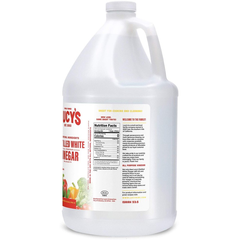 Lucy's Family Owned - Natural Distilled White Vinegar, 1 Gallon