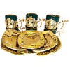 Chandler Coffee Cup Set Made from Green Porcelain and Golden