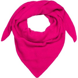 styleBREAKER 01020048 Women's XXL Knitted Triangle Scarf Plain with Rice Grain Knitting Pattern, Warm Autumn Winter Maxi Triangular Scarf, pink