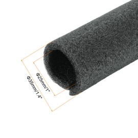 sourcing map 2pcs Pipe Insulation Foam Tube Split Pipe Lagging 25mm(1 Inch) ID 35mm OD 2ft Freeze Protection for Copper Pipe, Black