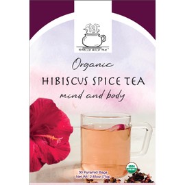 TBT - Totally Bold Tea - Organic Hibiscus Spice Tea - Caffeine-free - 30 pyramid whole leaf bags.
