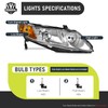 ROADEAL Headlights W/Bulbs for 2006-2011 Honda Civic 4-Door Halogen Headlamp