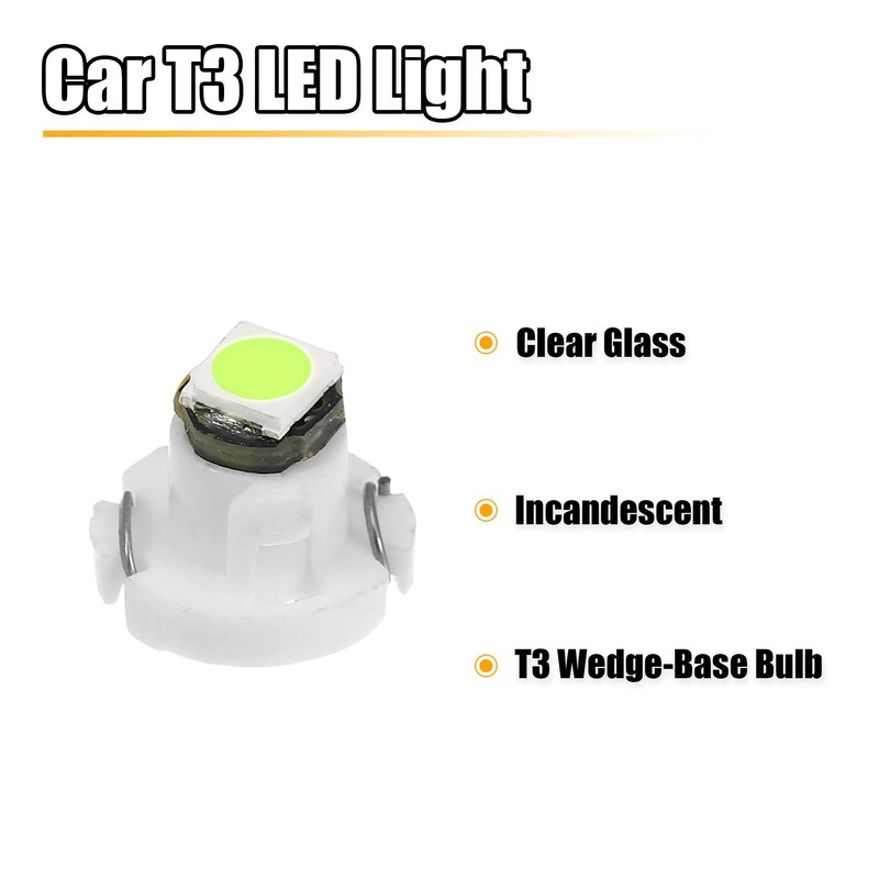 X AUTOHAUX 10 Pcs Green T3 3030 LED Interior Instrument