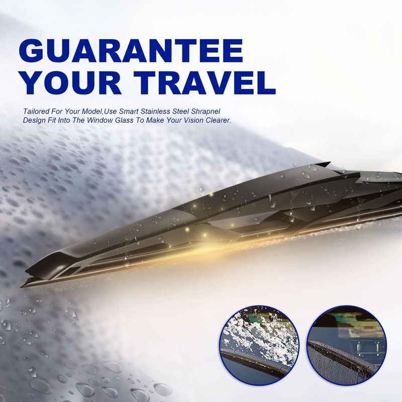 EMITHSUN® 26"+21"+11" Sprayer Wiper Blades Automotive Front Rear Windshield Wipers