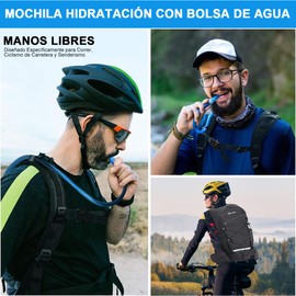 FHZLAJ Mochila de Hidratación Deportiva 2L Bolsa de Agua Mochila Ciclismo Ultraligero Mochila para Bicicleta de Montaña Impermeable Múltiple Compartimentos para Hombre Mujer Viaje Senderismo Maratón