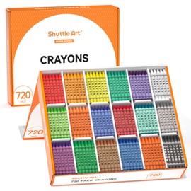 Shuttle Art Crayon Bulk Class Pack - 720 Count, 18 Assorted Colors with 40 Crayons per Color, Non-Toxic Bulk Crayon School Supplies for Teachers and Kids Arts & Crafts Supplies