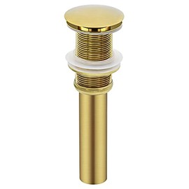 Yodel Faucet Bathroom Sink Drain Without Overflow - 1 5/8" Drain Opening - Pop Up Vessel Vanity Drain,Brushed Gold,Y1618W-BG
