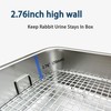 HUQIZOO Large Stainless Steel Rabbit Litter Box,Bunny Litter Pan with