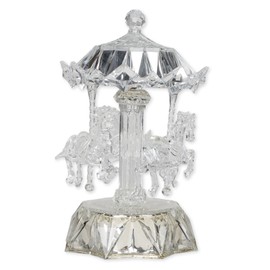 LED Light Up Acrylic Carousel W/ Horses 8" H