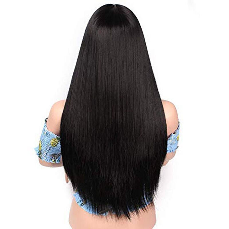 Chemical fiber wig female full head set type middle parted